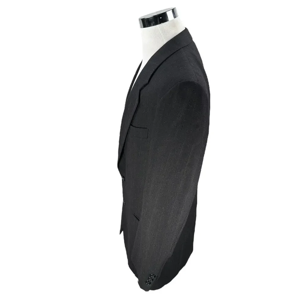 Mani by Giorgio Armani Blazer Jacket Men’s US 43L Charcoal Gay Brown PinStripe‎